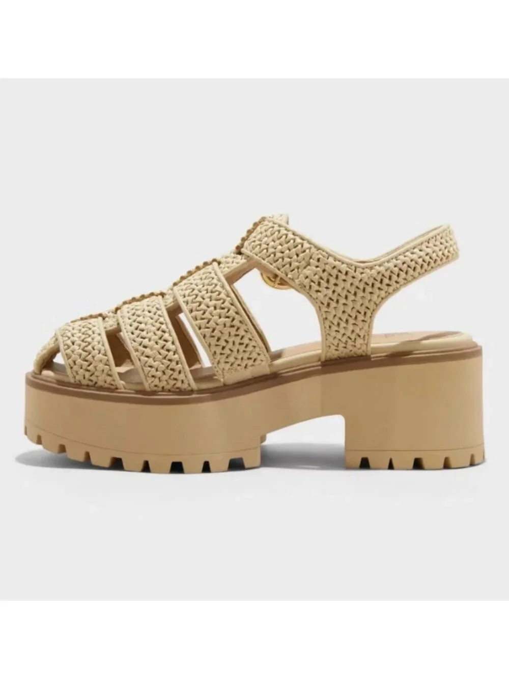 Wild Fable Women's Elide Raffia Fisherman Platform Heels with Memory Foam 9